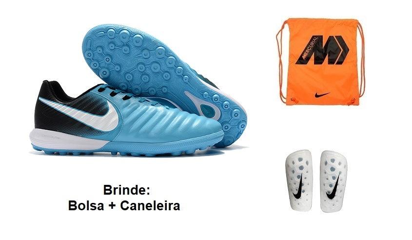 Chuteira Society Nike Tiempo Ligera Tf + Brindes