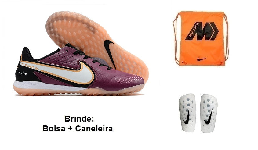 Chuteira Society Nike Tiempo Legend 9 Pro Tf  + Brinde
