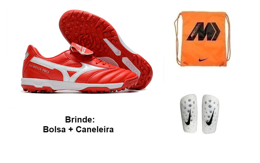 Chuteira Society Mizuno Morelia 2 As Tf + Brindes