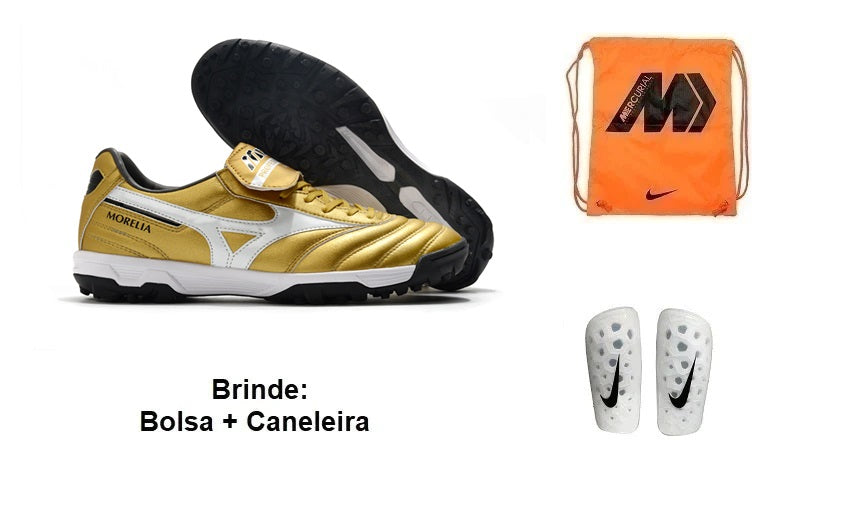 Chuteira Society Mizuno Morelia 2 As Tf + Brindes