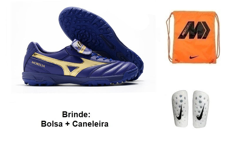 Chuteira Society Mizuno Morelia 2 As Tf + Brindes