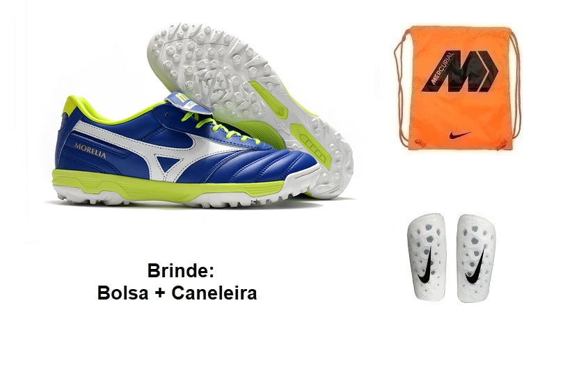 Chuteira Society Mizuno Morelia 2 As Tf + Brindes