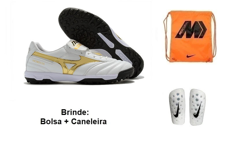 Chuteira Society Mizuno Morelia 2 As Tf + Brindes