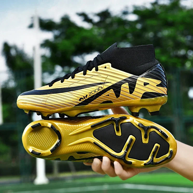 Chuteira de Campo Nike Masculino Raptor Pro Infantil/Adulto Dourado